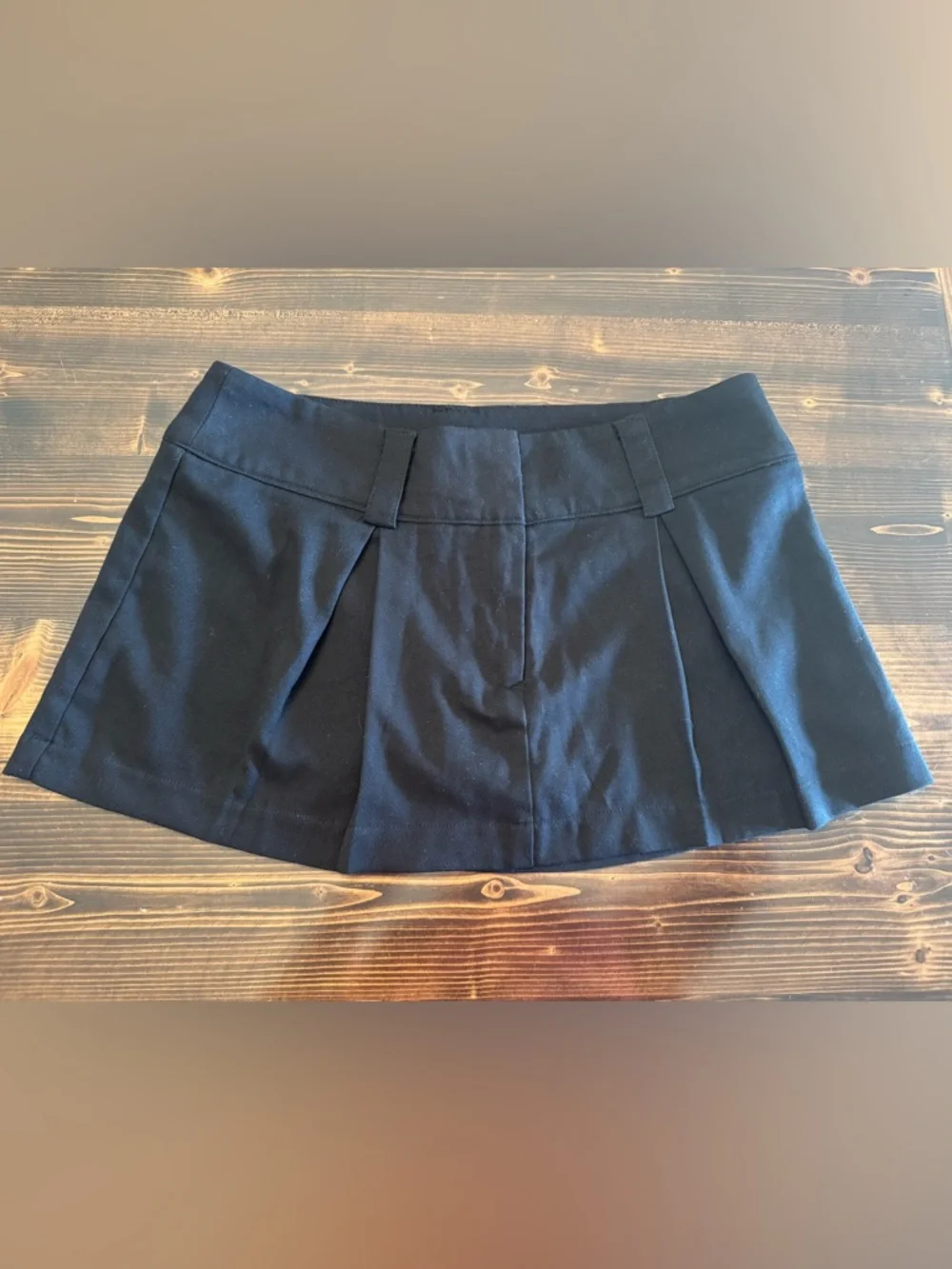 Garage Black Ultra Mini Skirt with Pleated‎ Detail Size M